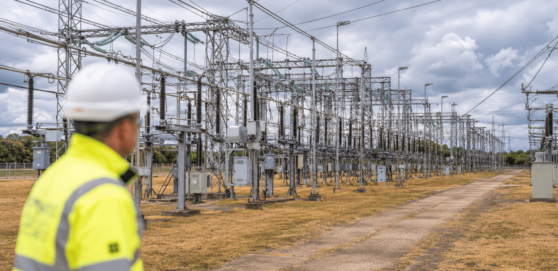 Industrial electrical substation danger zone